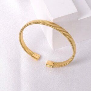 #073 Minimalist Classic Style Titanium Steel Cuff Bracelets